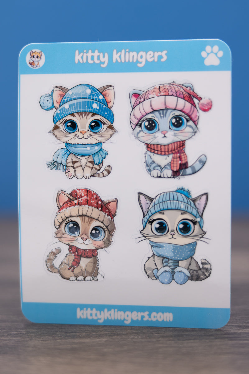 🐱❄️ Snow Kitty Vinyl Sticker: Embrace Winter Whiskers in Style! ❄️🐱