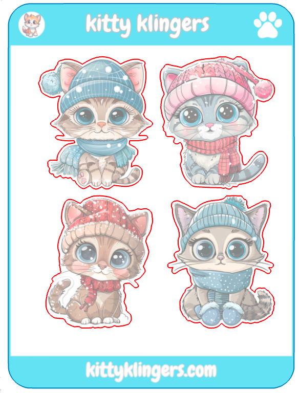 🐱❄️ Snow Kitty Vinyl Sticker: Embrace Winter Whiskers in Style! ❄️🐱